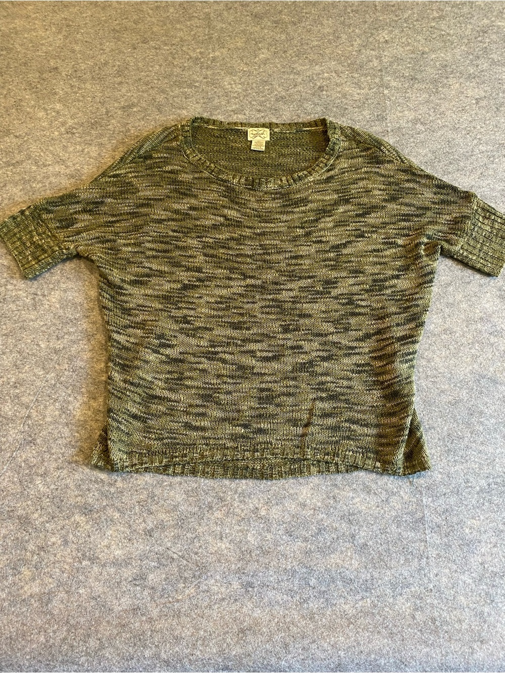 Eyelash Oversized Shades Green Heathered Knit Shirt